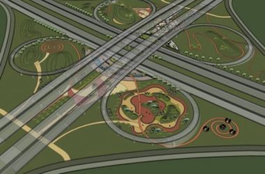 Sketchup景观模型|立交桥下公园景观，现代风格-BIM建筑网