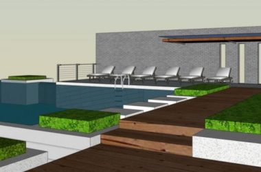 Sketchup景观模型|泳池景观，现代风格-BIM建筑网