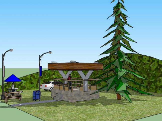 Sketchup景观模型|花园景观，亭子景观，现代风格