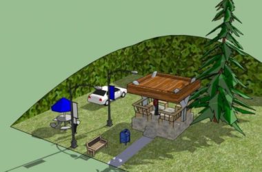 Sketchup景观模型|花园景观，亭子景观，现代风格-BIM建筑网