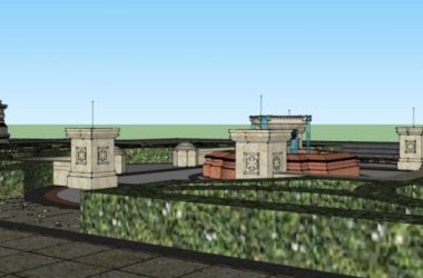 Sketchup景观模型|广场景观，欧式风格，古典风格-BIM建筑网