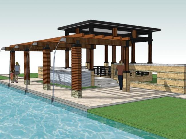 Sketchup景观模型|廊架景观，现代风格