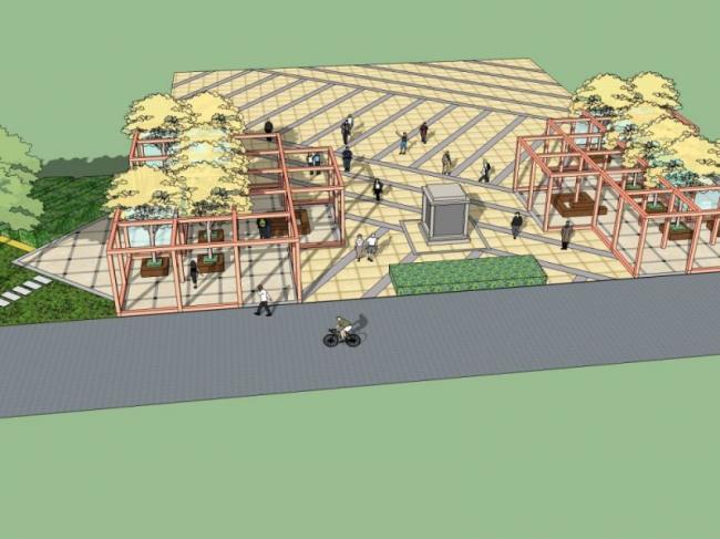 Sketchup景观模型|公园景观，现代风格