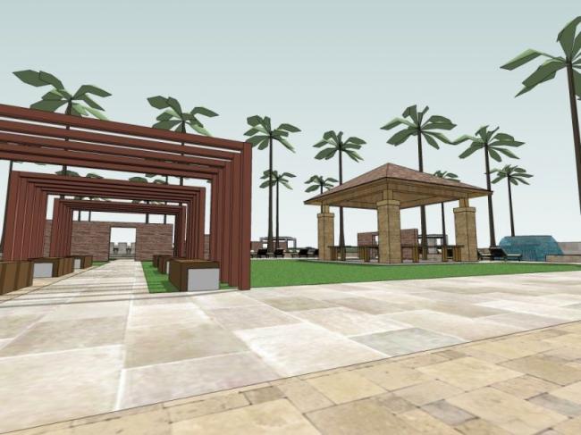 Sketchup景观模型|小区景观，住宅景观，欧式风格，古典风格