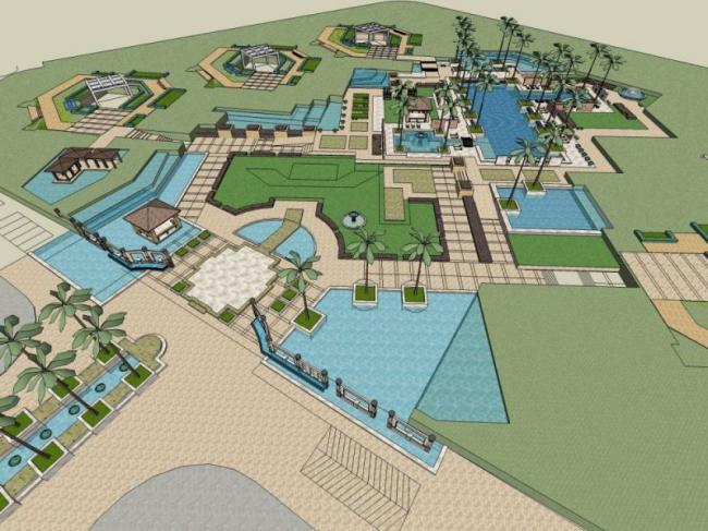 Sketchup景观模型|小区景观，住宅景观，欧式风格，古典风格