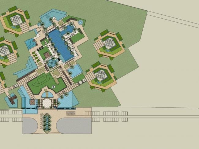 Sketchup景观模型|小区景观，住宅景观，欧式风格，古典风格