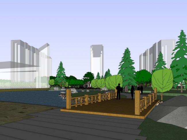 Sketchup景观模型|小区景观，住宅景观，现代风格