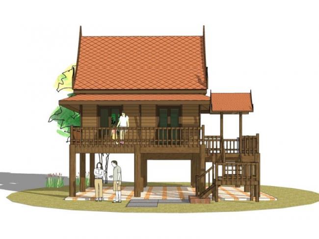 Sketchup住宅模型|小木屋，古典风格