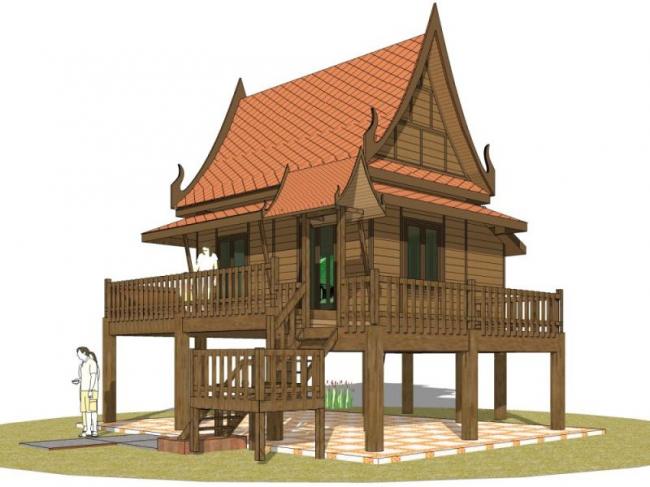 Sketchup住宅模型|小木屋，古典风格