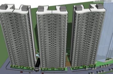 Sketchup住宅模型|超高层住宅，现代风格-BIM建筑网