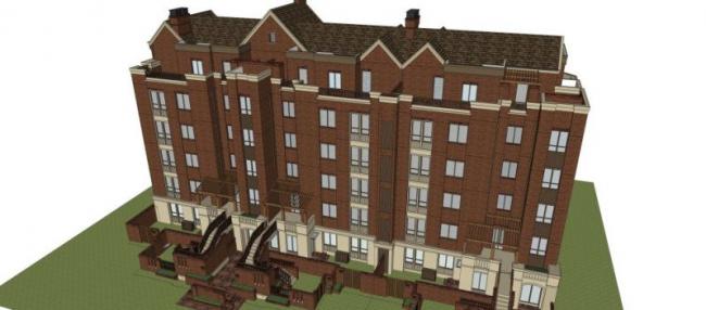 Sketchup住宅模型|多层花园洋房，古典风格