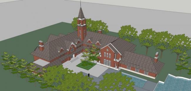 Sketchup商业模型|多层会所，英式风格