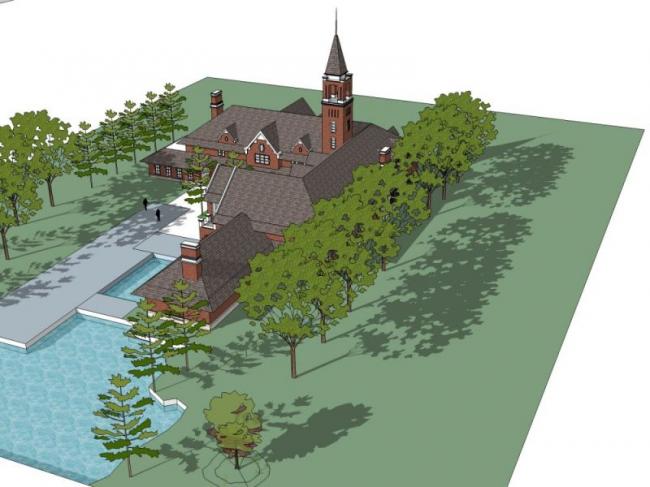 Sketchup商业模型|多层会所，英式风格