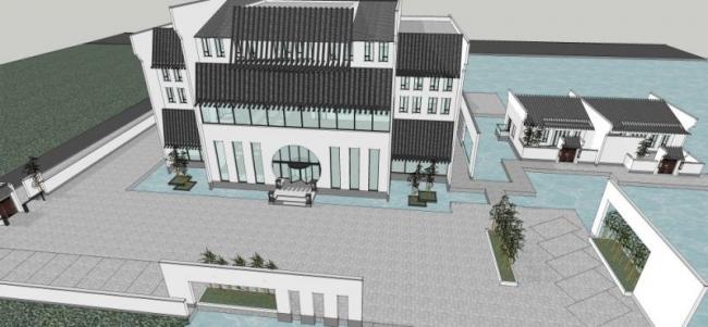 Sketchup商业模型|会所，新中式风格