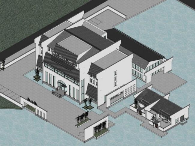 Sketchup商业模型|会所，新中式风格