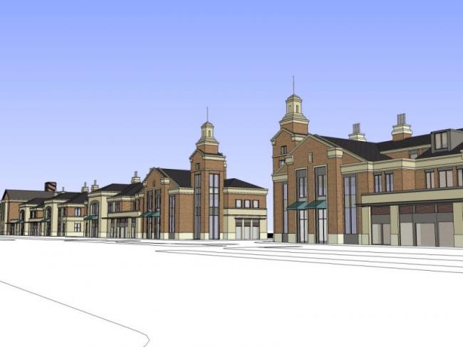 Sketchup商业模型|多层商业街，英式风格