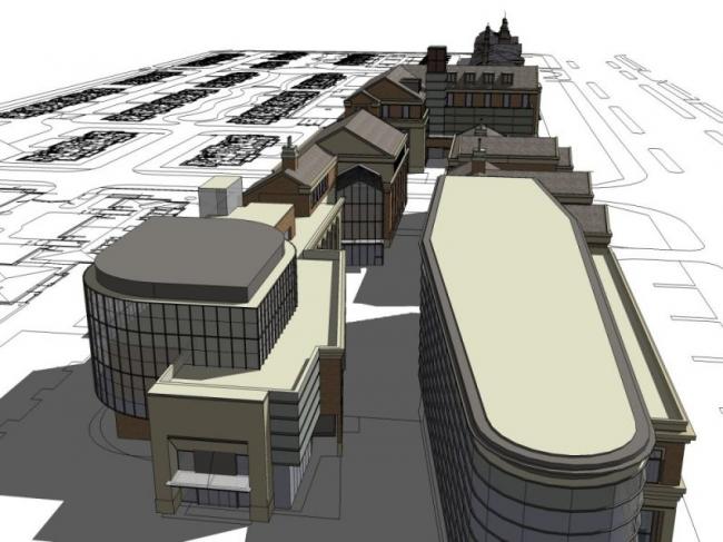 Sketchup商业模型|多层商业街，英式风格