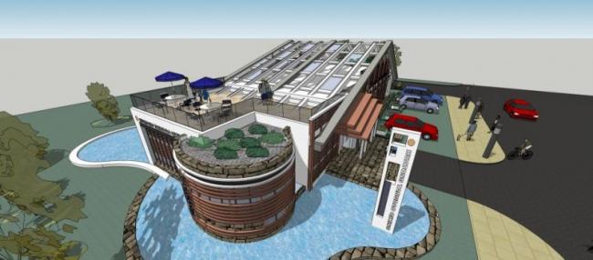 Sketchup住宅模型|多层会所，东南亚风格