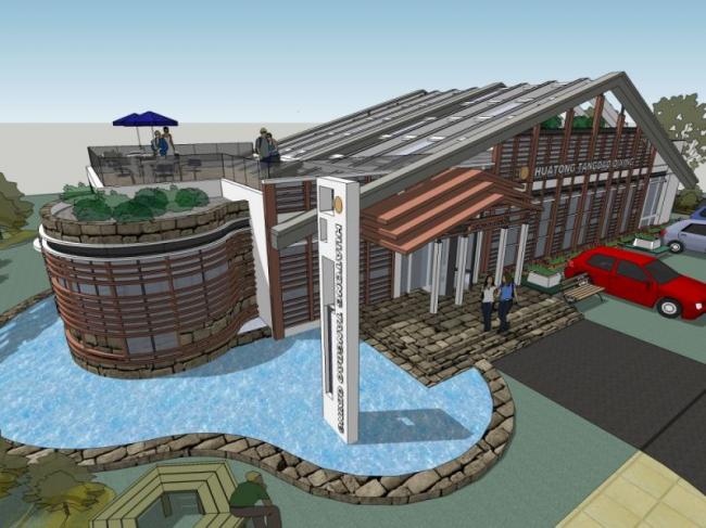 Sketchup住宅模型|多层会所，东南亚风格