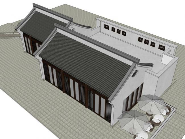 Sketchup商业模型|餐厅，中式风格