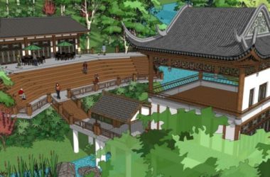 Sketchup商业模型|会所，中式风格-BIM建筑网