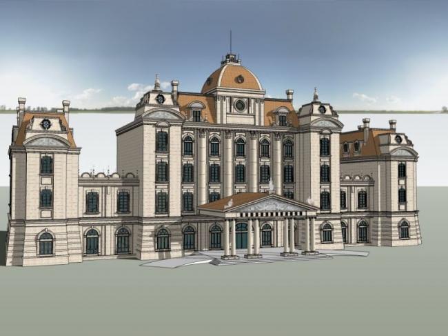 Sketchup酒店模型|多层酒店，古典风格