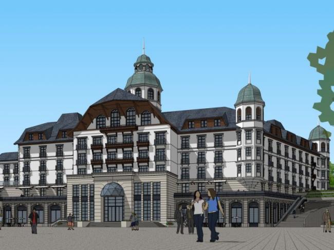 Sketchup酒店模型|多层酒店，古典风格