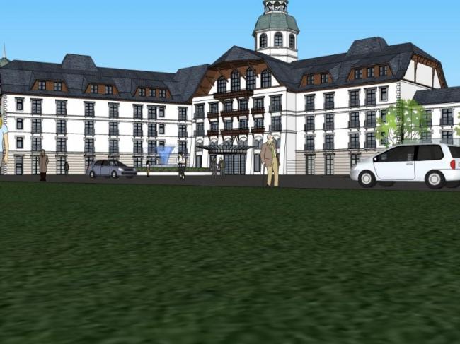 Sketchup酒店模型|多层酒店，古典风格