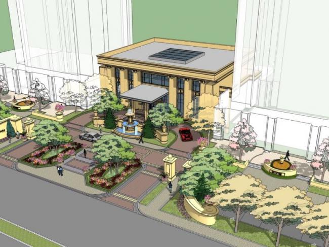 Sketchup住宅模型|小区入口，欧式风格