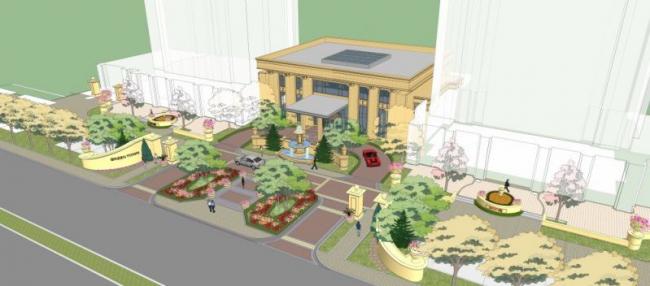 Sketchup住宅模型|小区入口，欧式风格