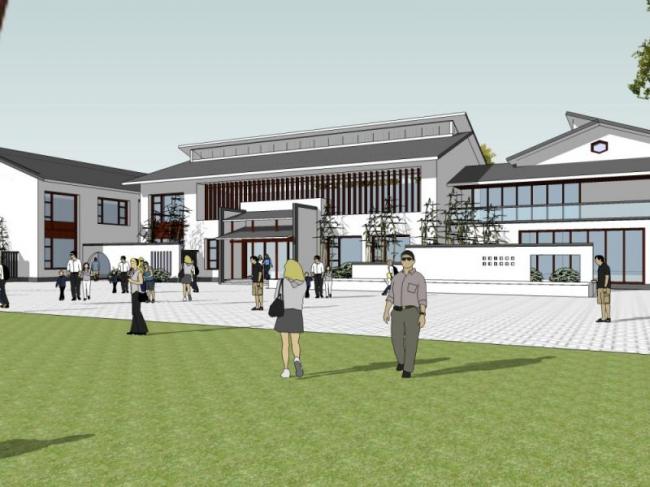 Sketchup商业模型|低层会所，中式风格