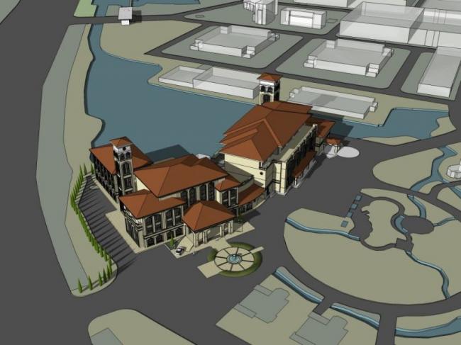 Sketchup商业模型|多层会所，地中海古典风格