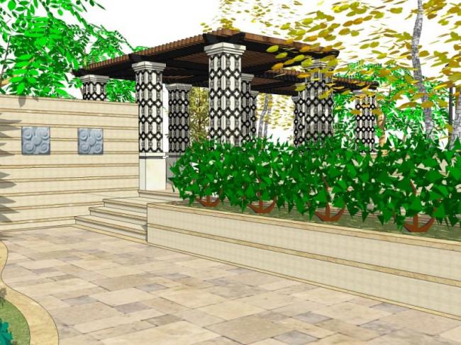 Sketchup景观模型|亭子景观，欧式风格