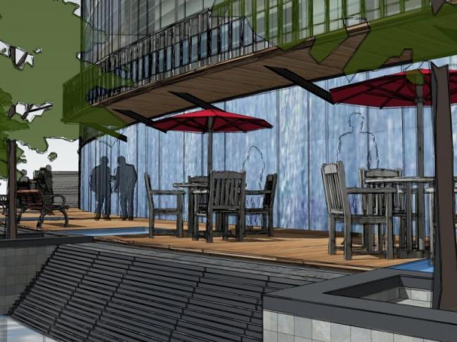 Sketchup景观模型|滨水景观，现代风格