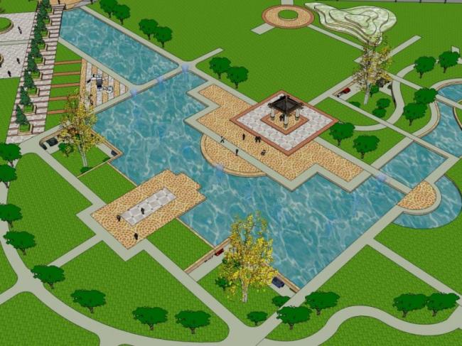 Sketchup景观模型|小区景观，住宅景观，古典风格