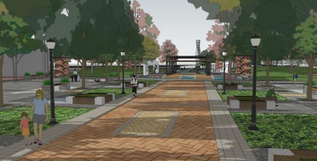 Sketchup景观模型|入口广场，现代风格