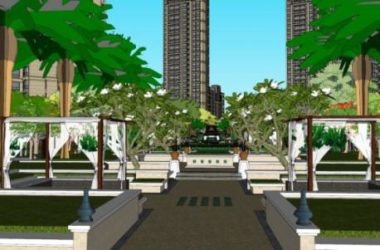 Sketchup景观模型|小区景观，住宅景观，古典风格-BIM建筑网