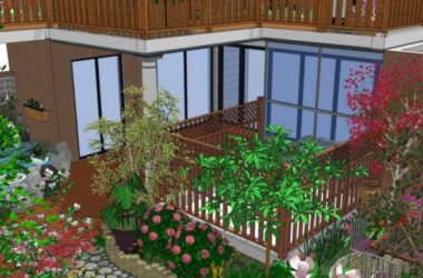 Sketchup景观模型|庭院花园，中式风格-BIM建筑网