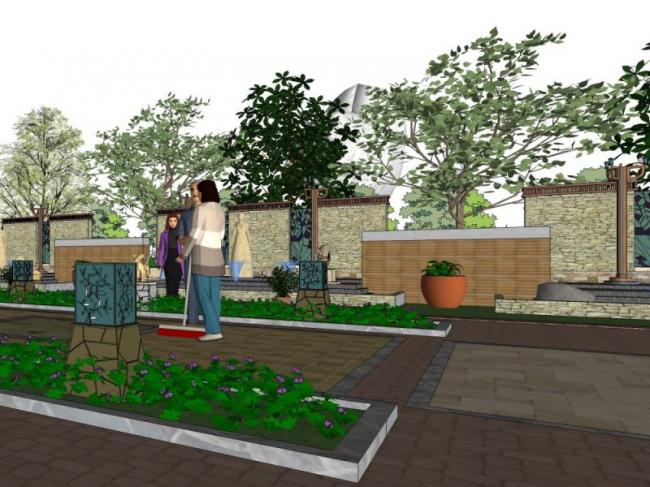 Sketchup景观模型|小区景观，住宅景观，古典风格