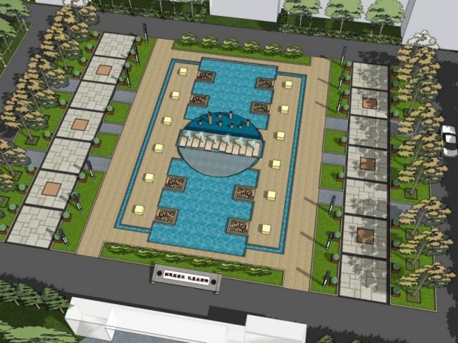 Sketchup景观模型|广场景观，古典风格