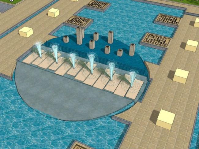 Sketchup景观模型|广场景观，古典风格