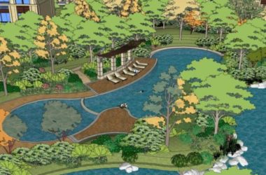 Sketchup景观模型|小区景观，住宅景观，古典风格-BIM建筑网