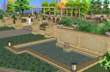 Sketchup景观模型|住宅景观，庭院景观，古典风格-BIM建筑网