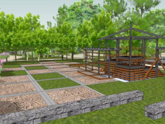 Sketchup景观模型|小区景观，住宅景观，现代风格