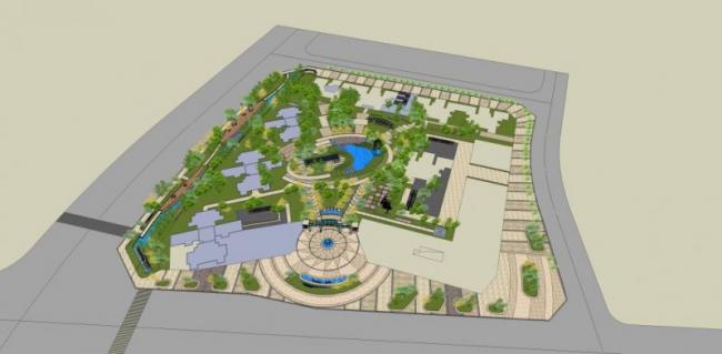 Sketchup景观模型|小区景观，住宅景观，现代风格