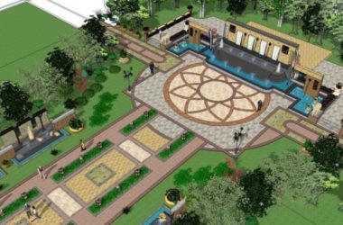 Sketchup景观模型|广场景观，古典风格-BIM建筑网