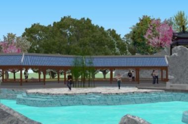 Sketchup景观模型|古典园林景观，中式风格-BIM建筑网