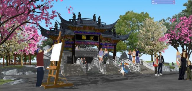 Sketchup景观模型|古典园林景观，中式风格
