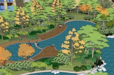 Sketchup景观模型|小区景观，住宅景观，现代风格-BIM建筑网