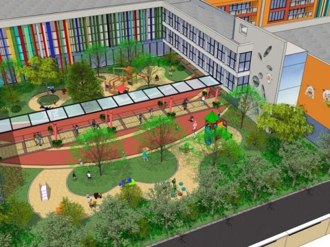 Sketchup景观模型|校园景观，学校景观，幼儿园景观，现代风格